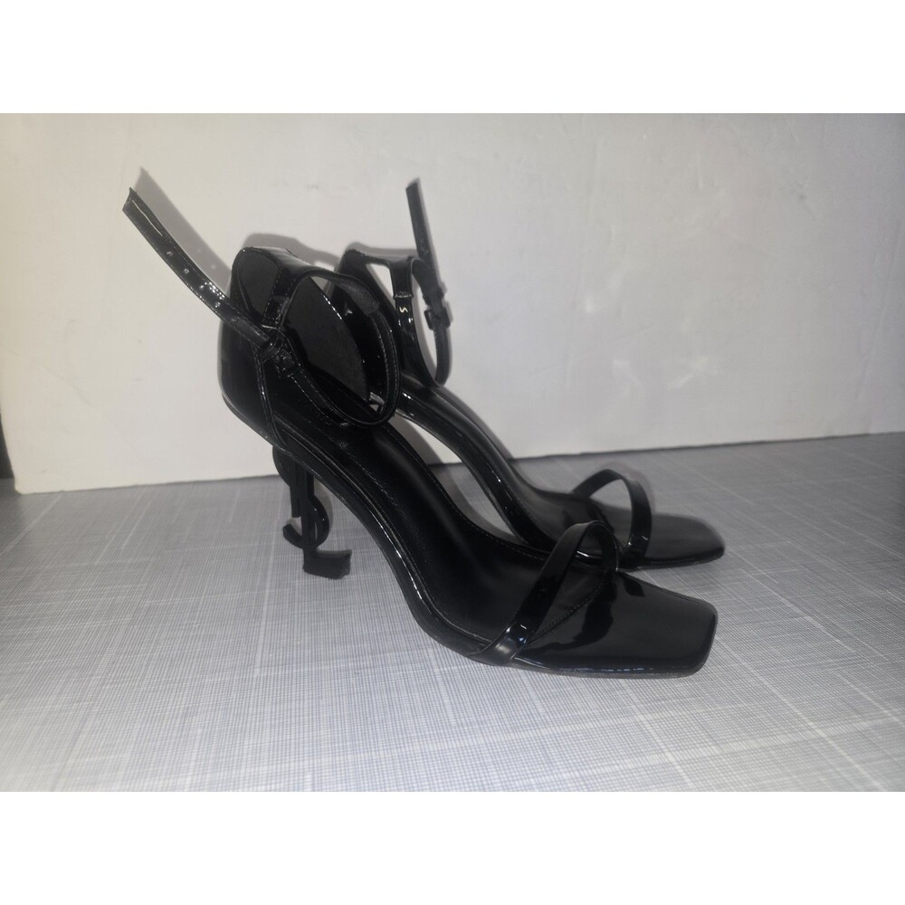 Yves Saint Laurent Opyum Black Patent Leather Sandals W 9